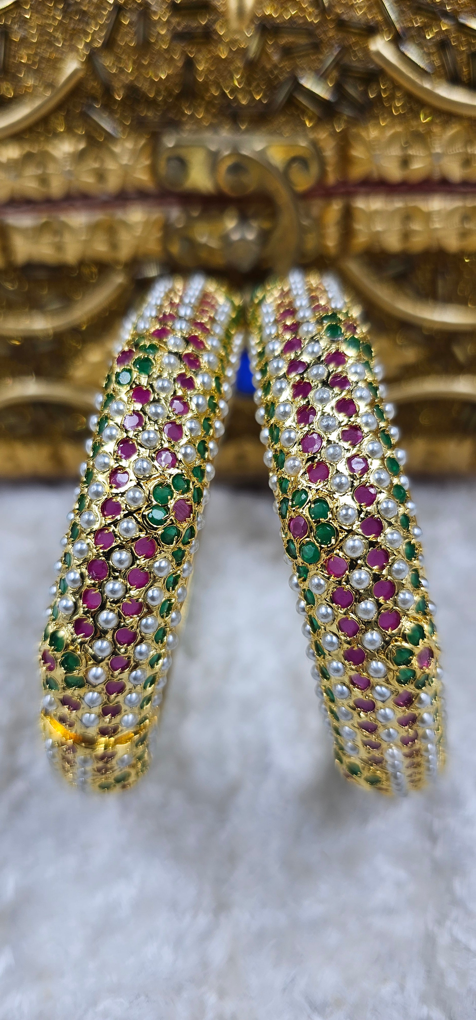 Bahar Jadau Bangles Set With Multi Stones