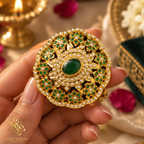 Karina Emerald Statement Finger Jadau Ring