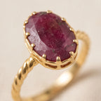 Real Ruby Jadau Finger Ring Size 10