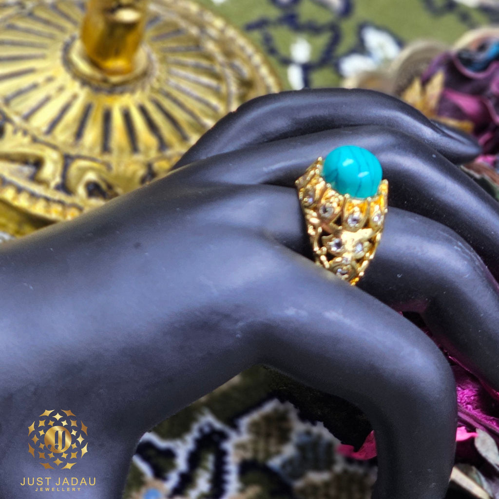 Real Firoza Jadau Finger Ring