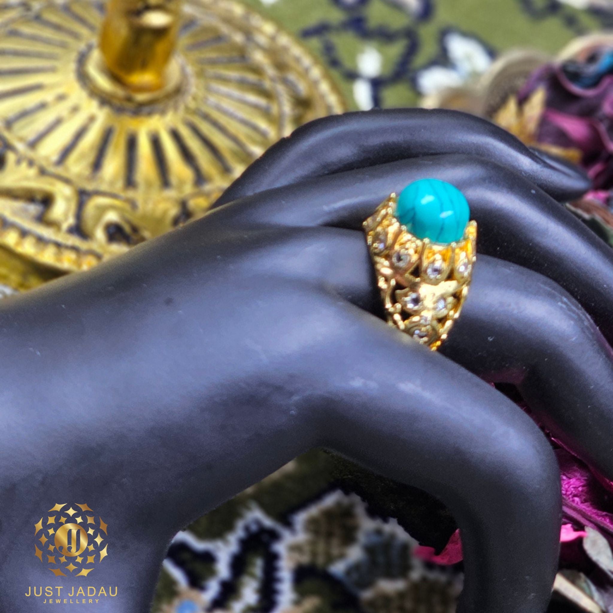 Real Firoza Jadau Finger Ring