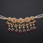 Fazeen Choker Jadau Jewellery Set In Ruby