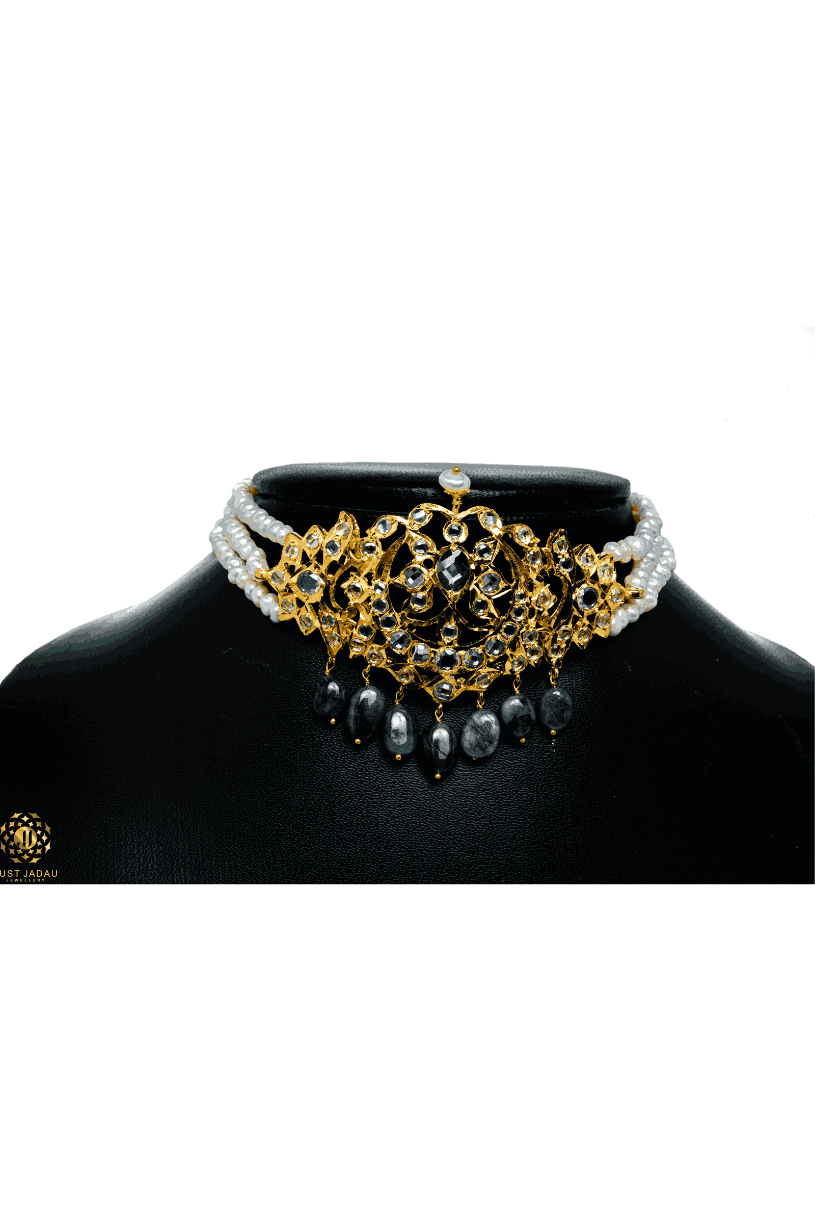 Kinza Bridal Set in Real Emerald and Pearls