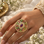 Karina Navratan Statement Finger Jadau Ring