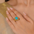 Real Firoza Jadau Finger Ring