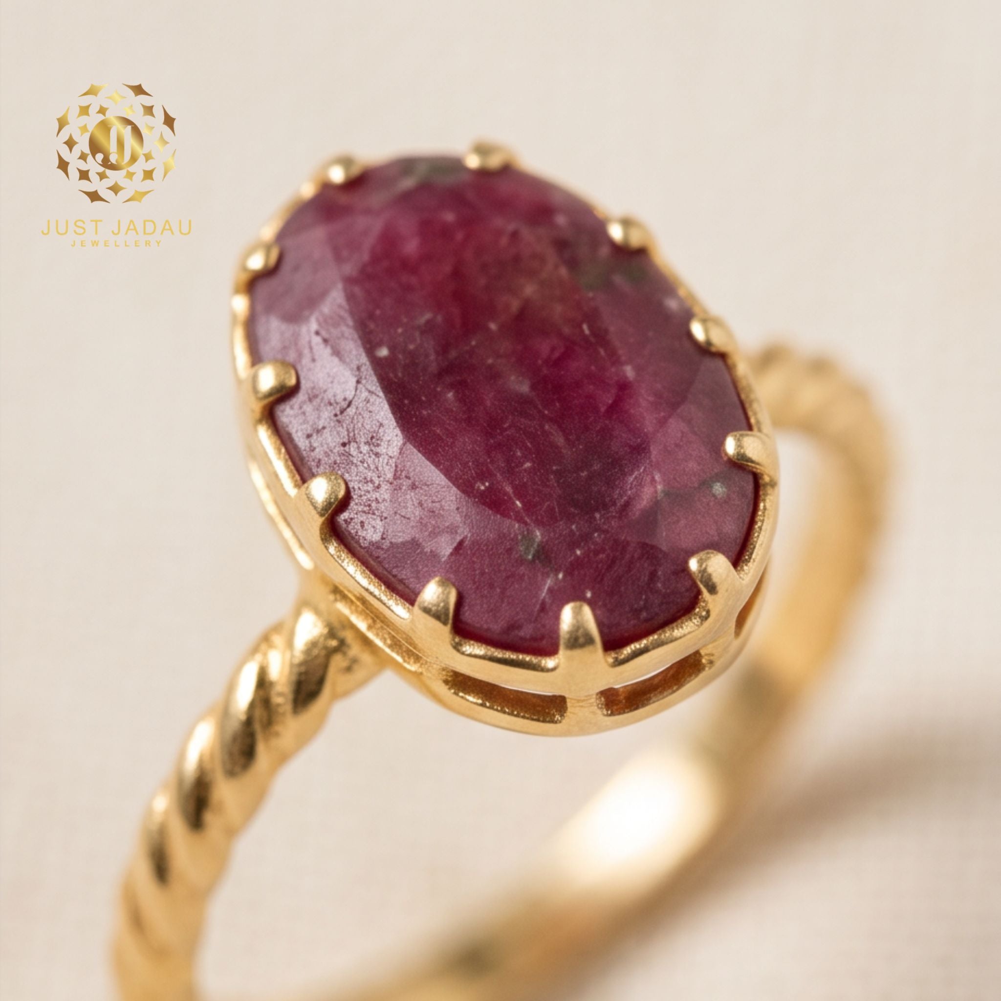 Real Ruby Jadau Finger Ring Size 10