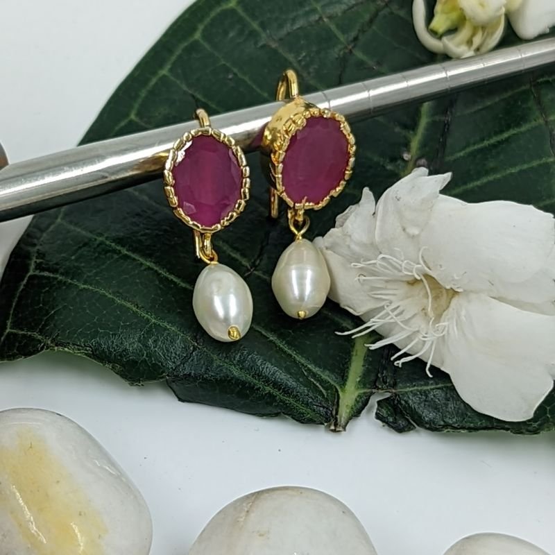 Bani Studs in Real Pearls