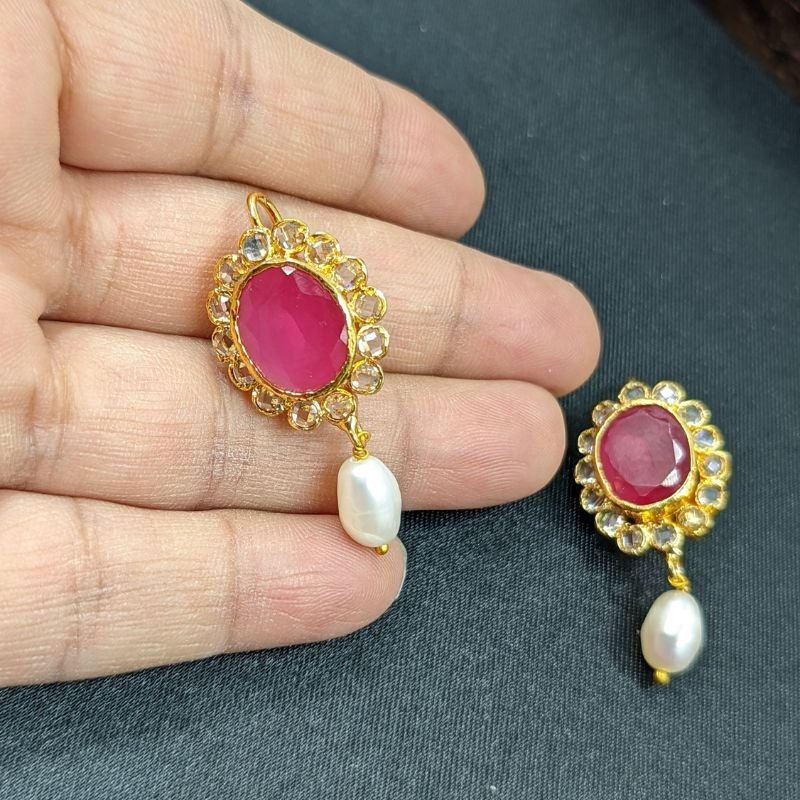 Damini Studs In Real pearls