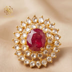 Real Ruby Jadau Finger Ring