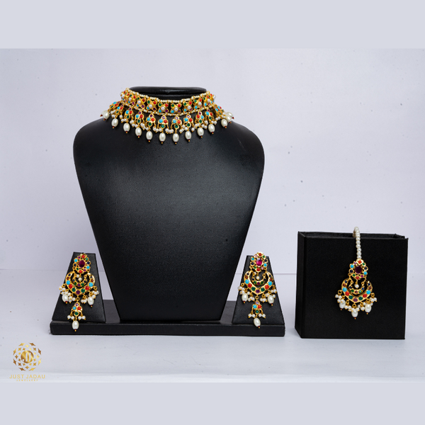 Mahira Bridal Set – Exquisite Jadau Bridal Jewellery Set | Buy Luxury Bridal Set Online