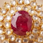 Real Ruby Jadau Finger Ring