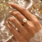 Real Pearls Jadau Finger Ring