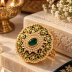 Karina Emerald Statement Finger Jadau Ring