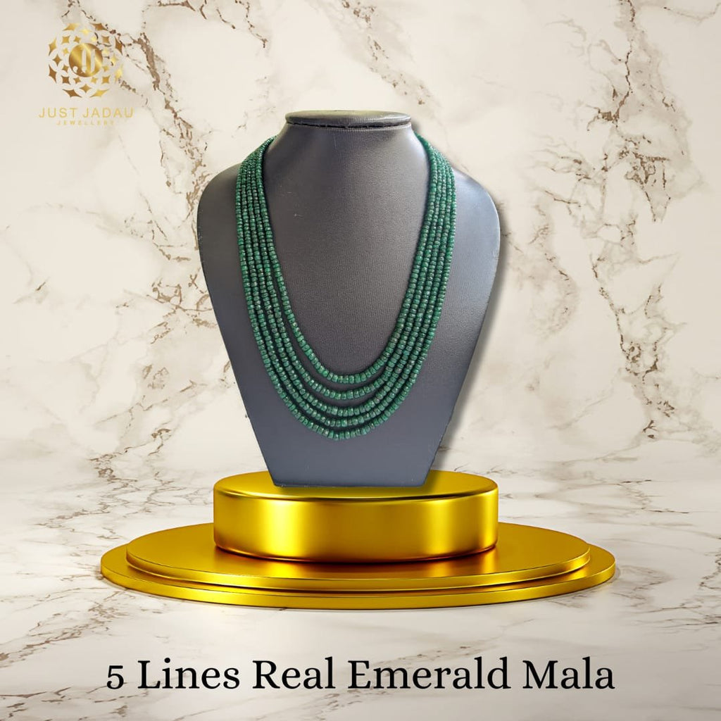 5 Lines Real Emerald Beads Mala