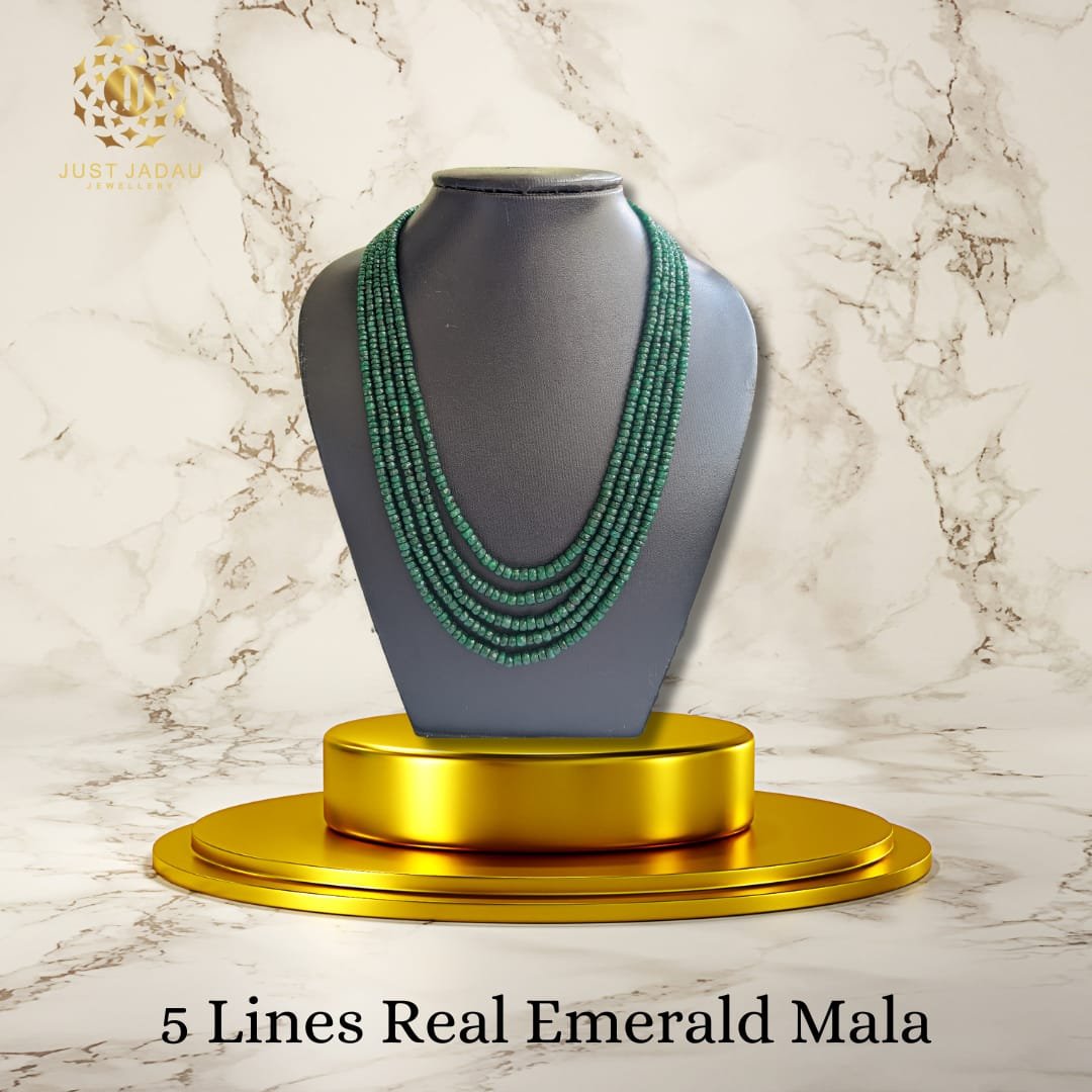 5 Lines Real Emerald Beads Mala