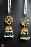 Dania Jhumki emeral-pearl