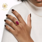 Real Ruby Jadau Finger Ring Size 10