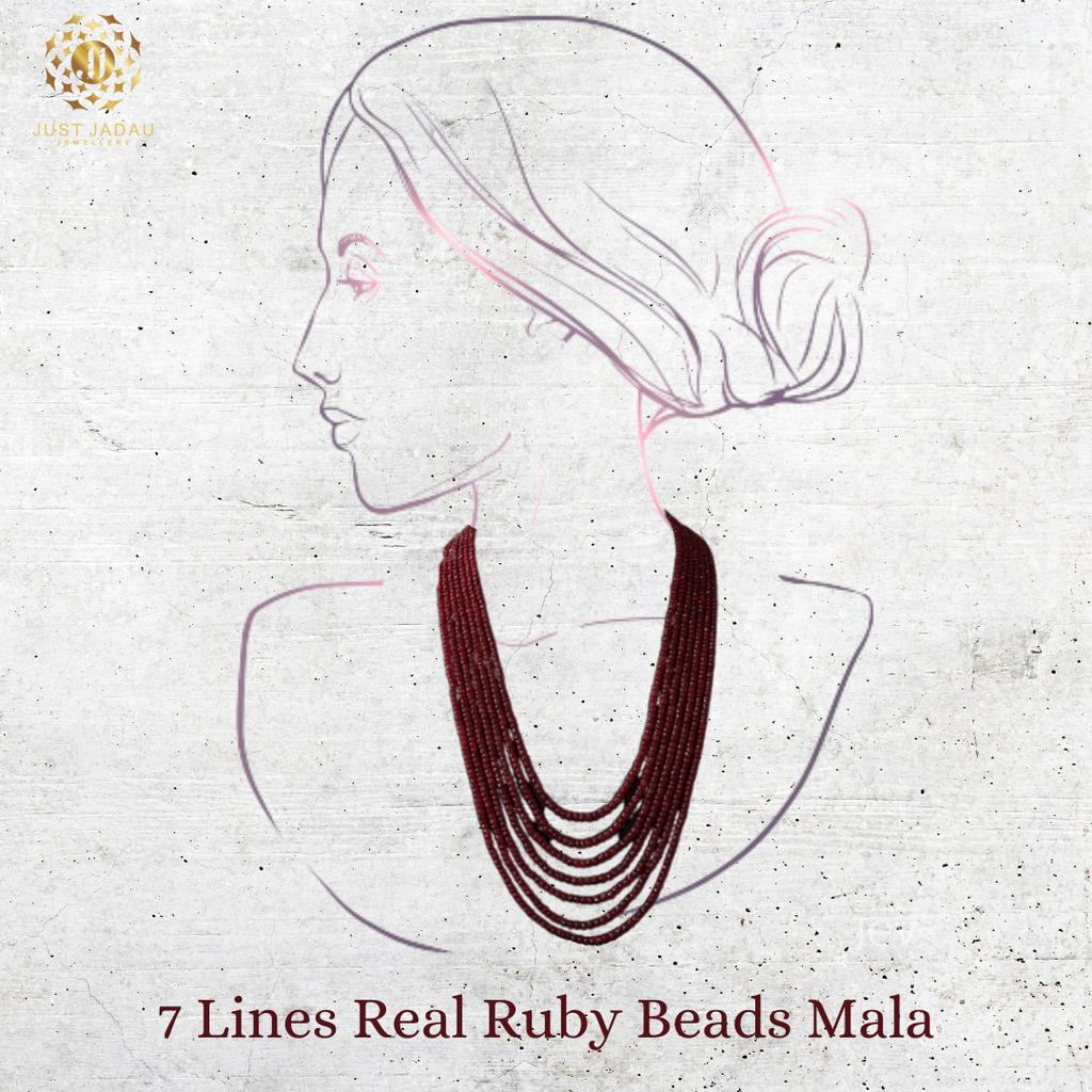 7 Line Real Ruby Beads Mala