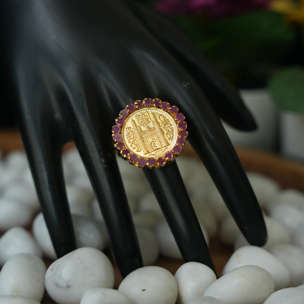 Adiba Big Ashrafi Finger Ring