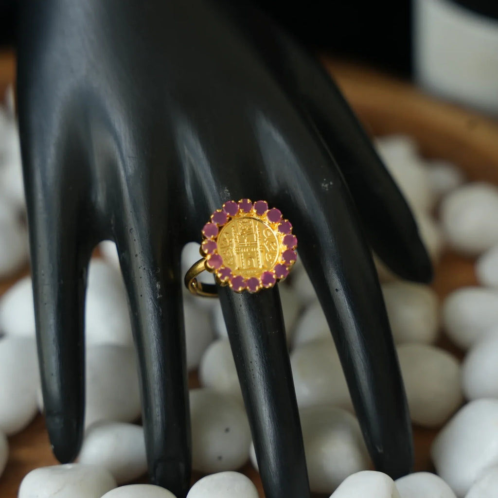 Adiba Small Ashrafi Finger Ring