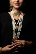 Aiza Bridal Set in Real Pearls n Real Emerald