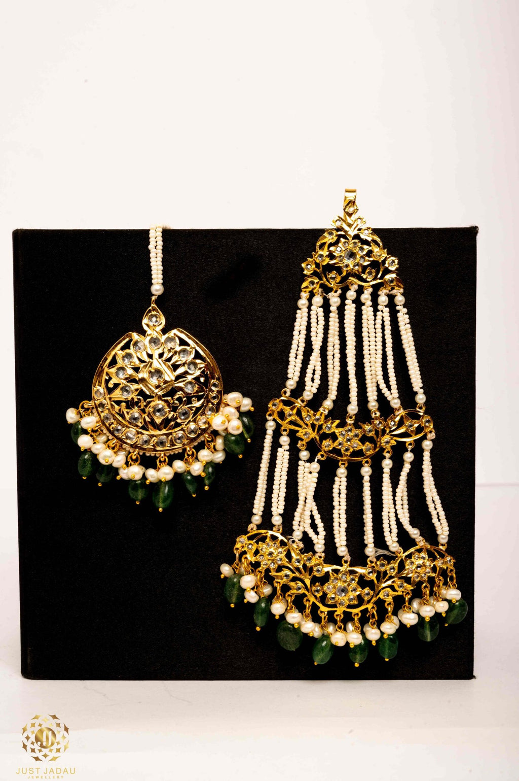 Aiza Bridal Set in Real Pearls n Real Emerald