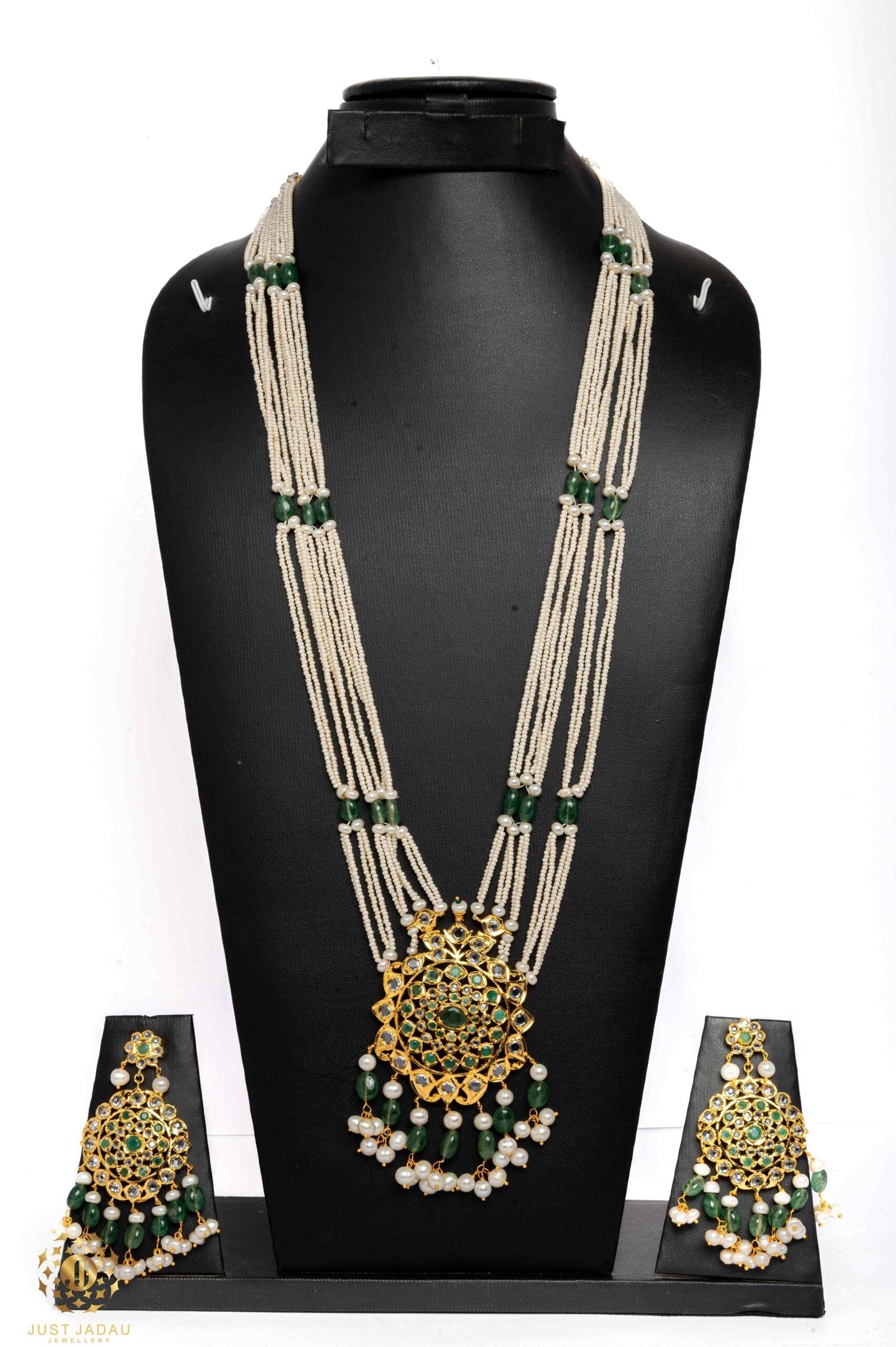 Aiza Bridal Set in Real Pearls n Real Emerald