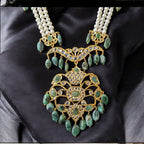 Asif Jahi Haar in Real emerald and Real Pearls