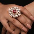 Atiqa Real Kundan Finger Ring