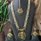 Ayah Bridal Set in Real Emerald and Pearls