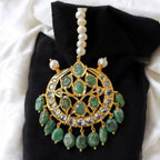 Ayah Bridal Set in Real Emerald and Pearls