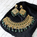 Ayah Bridal Set in Real Emerald and Pearls