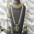 Ayah Bridal Set in Real Emerald and Pearls