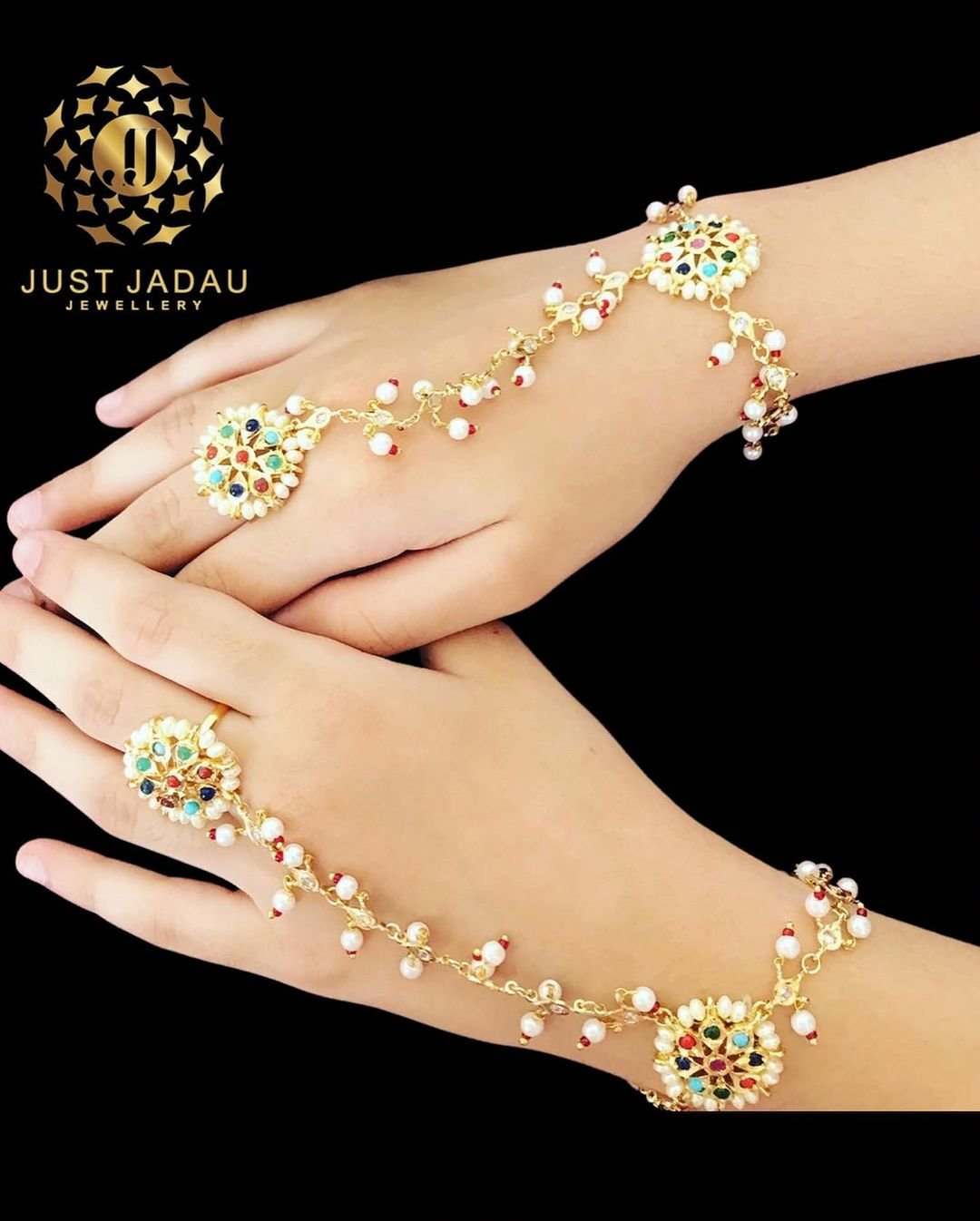 Bushra Bridal Set in Real Pearls