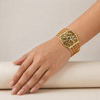 Royal Emerald Jadau Hand Bracelet