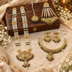 Nudrat Jadau Bridal Jewellery Set In Multi Pearls