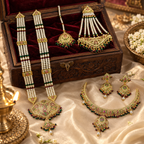 Nudrat Jadau Bridal Jewellery Set In Multi Pearls