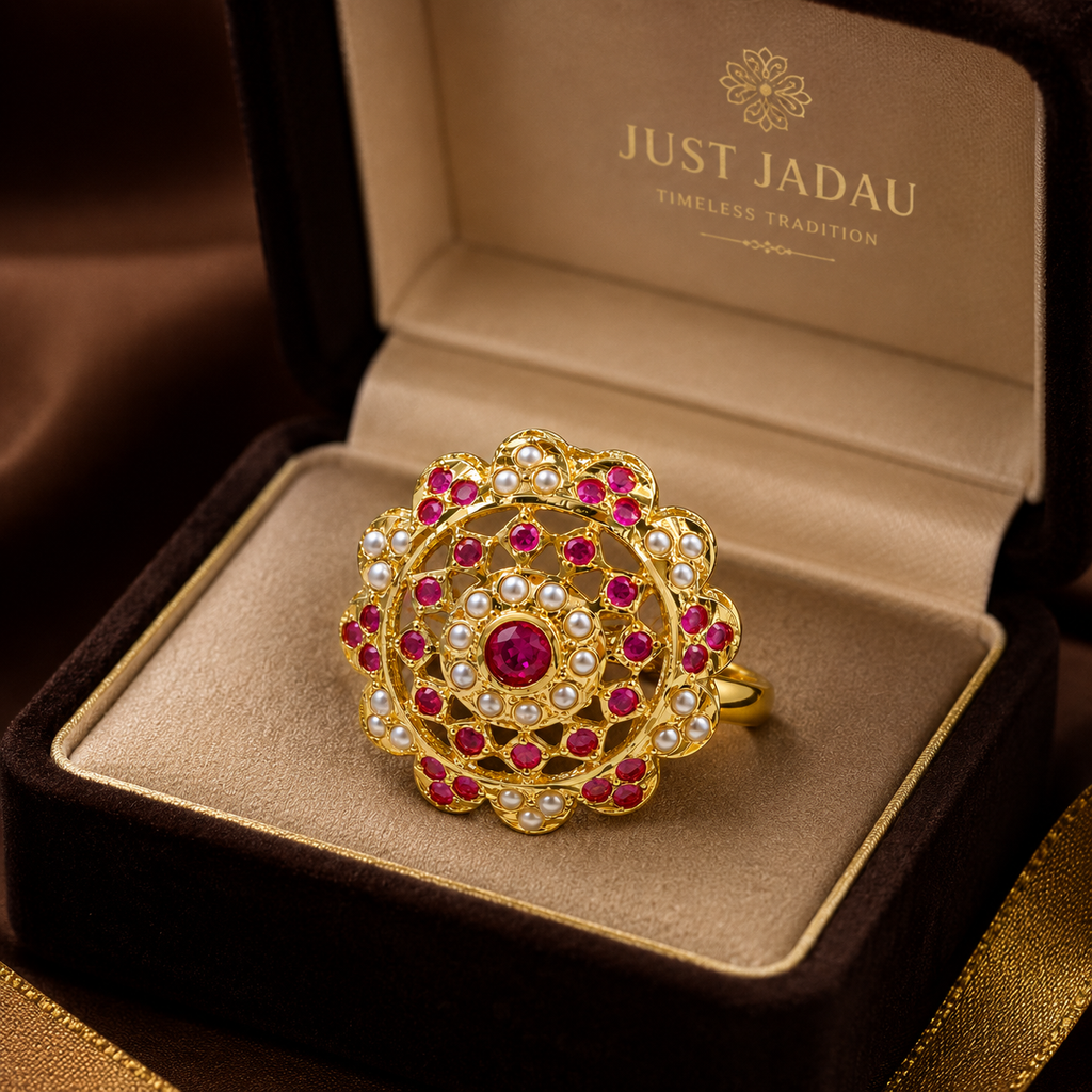 Neha Finger Ring Ruby