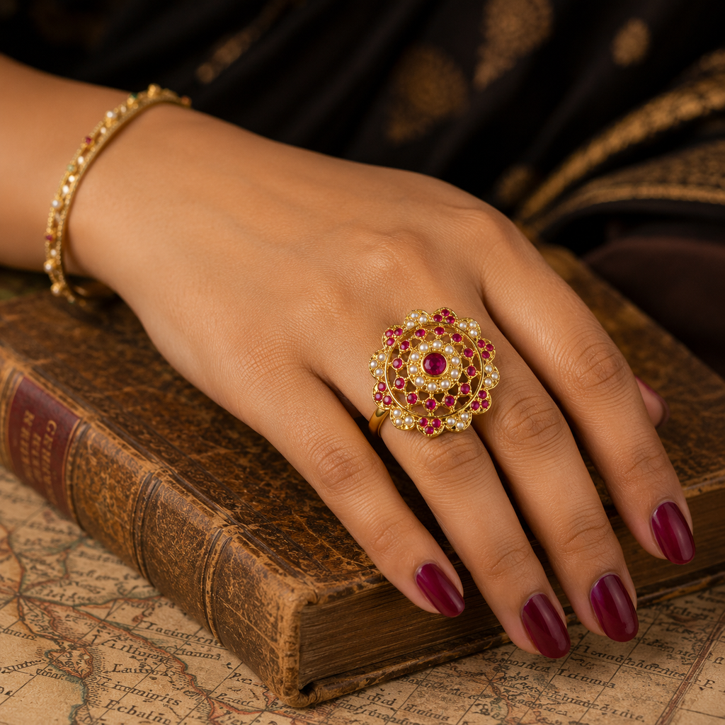 Neha Finger Ring Ruby