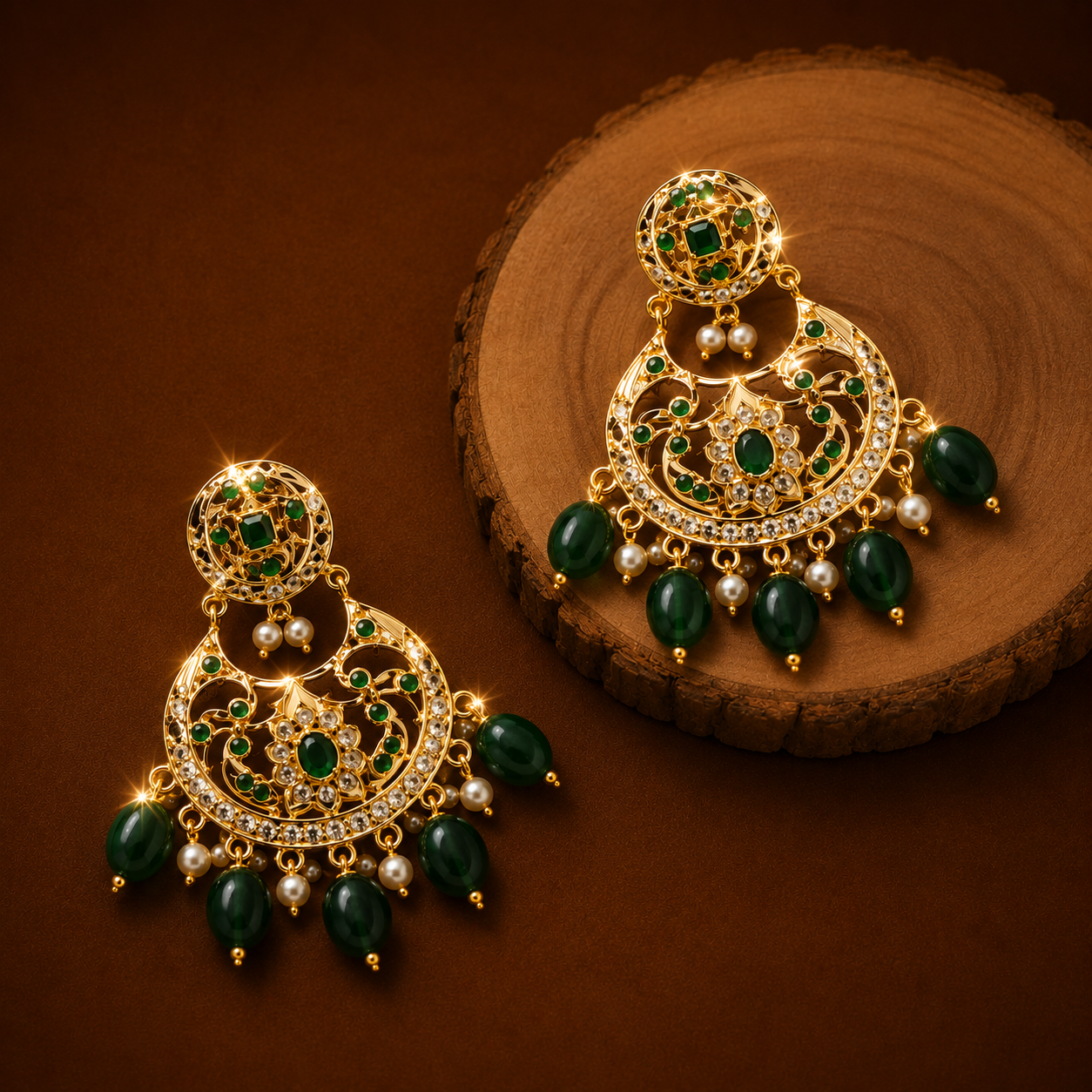 Roohin Chandbali (emerald)