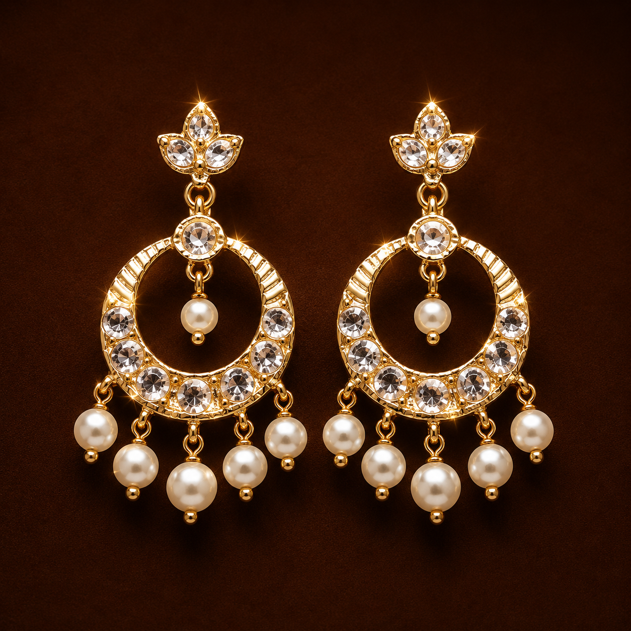 Simi Small Chandbali ( Pearl )