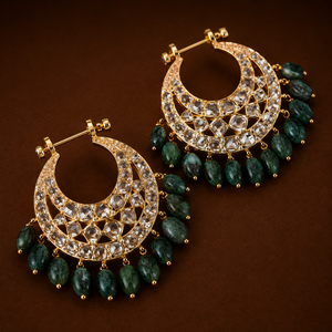 Sia Screw Chandbali In real Emerald