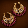 Sia Screw Chandbali In Antique Pink Real Ruby