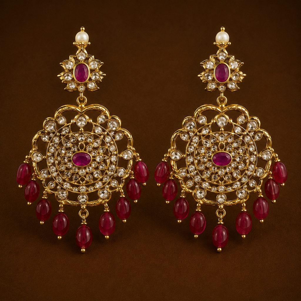 Kahkashan Chandbali in Ruby