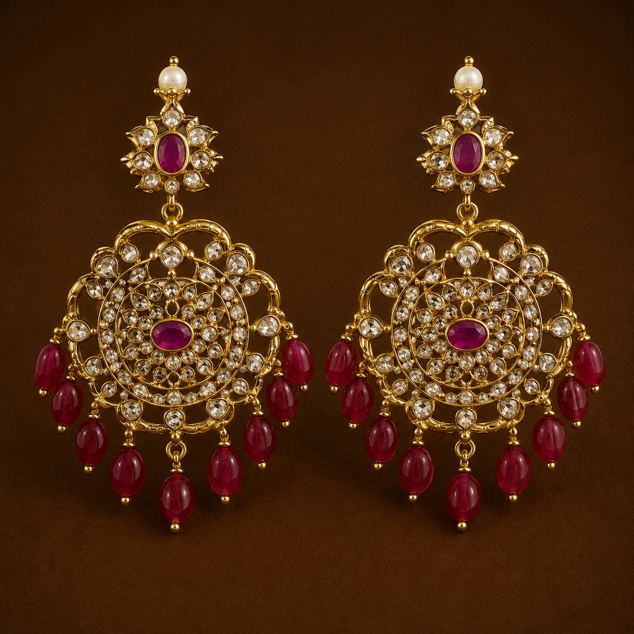 Kahkashan Chandbali in Ruby