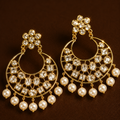 Yara Chandbali in Victorian Polki Real Pearls