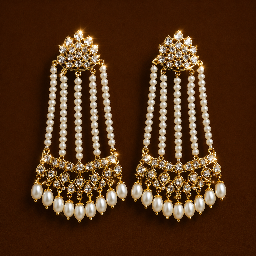 Mayel Jhumar Earrings (polki)