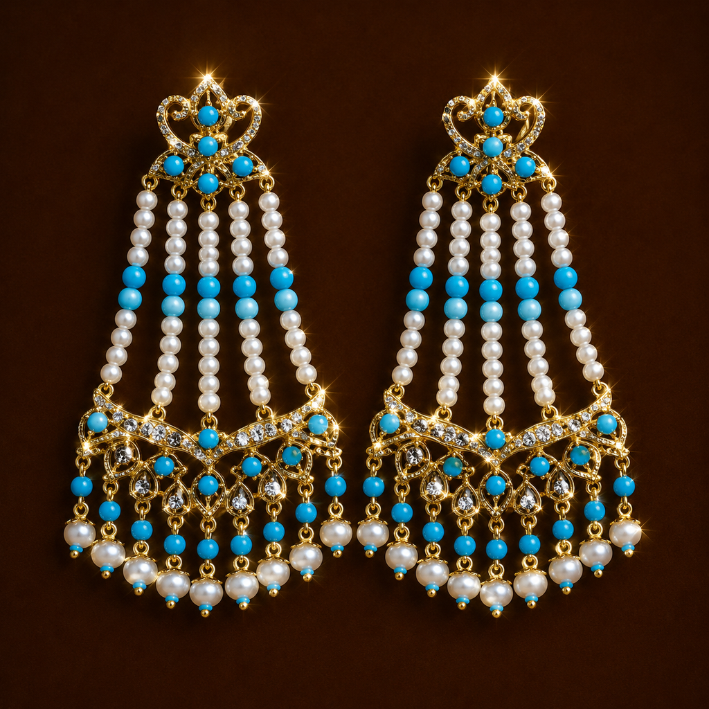 Mayel Jhumar Earrings (Firoza)