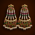 Mayel Jhumar Earrings (ruby & emerald)