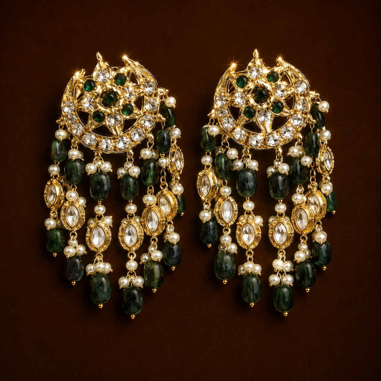 Noor Jhalar Real Pearls & Real Emerald